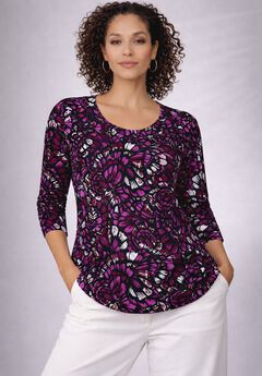 Stretch Cotton Scoop Neck Tee