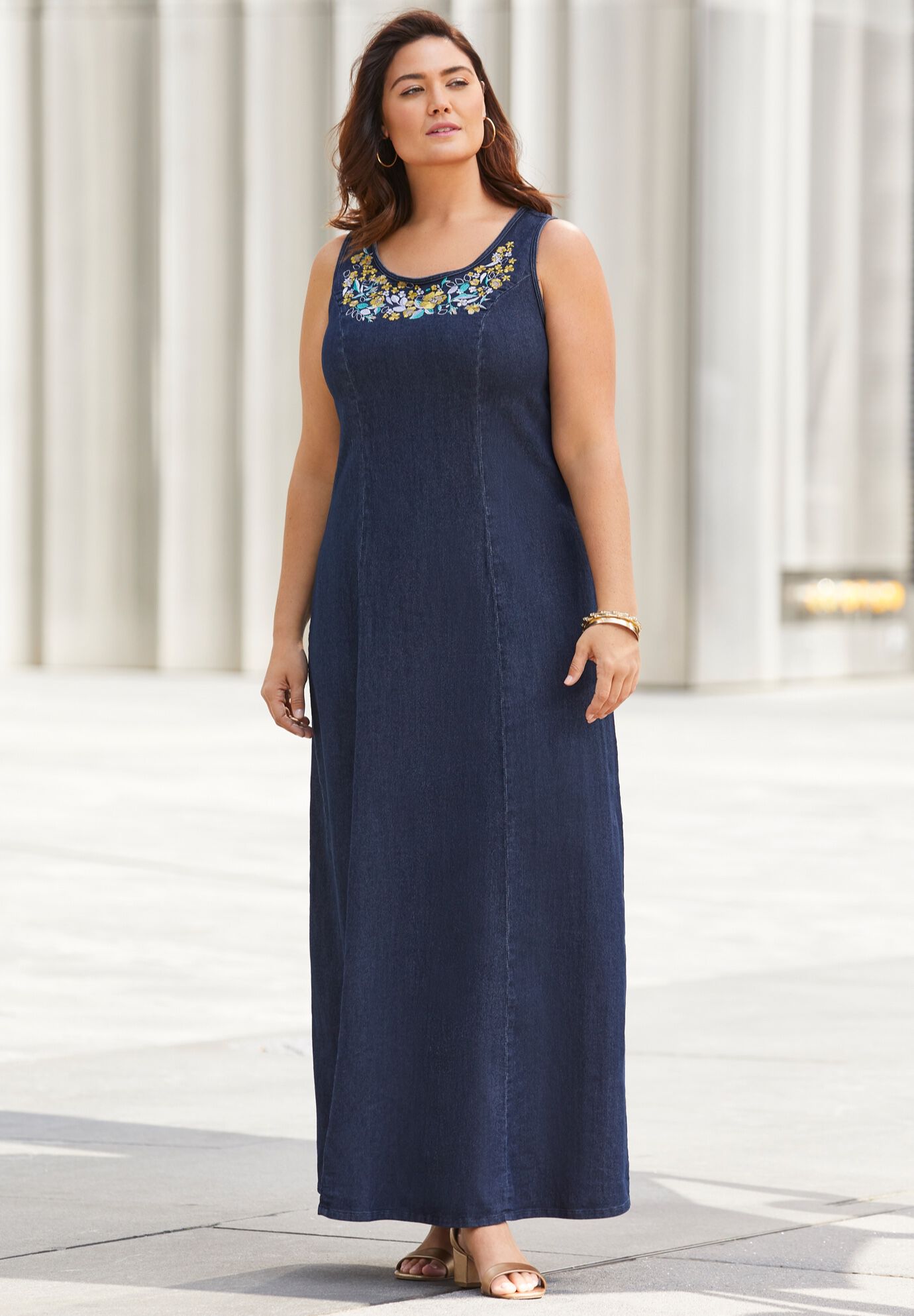 plus size jean maxi dress