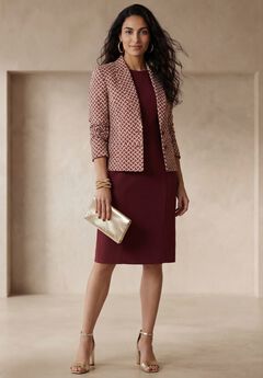 Stretch Crepe Single-Breasted Jacket Dress