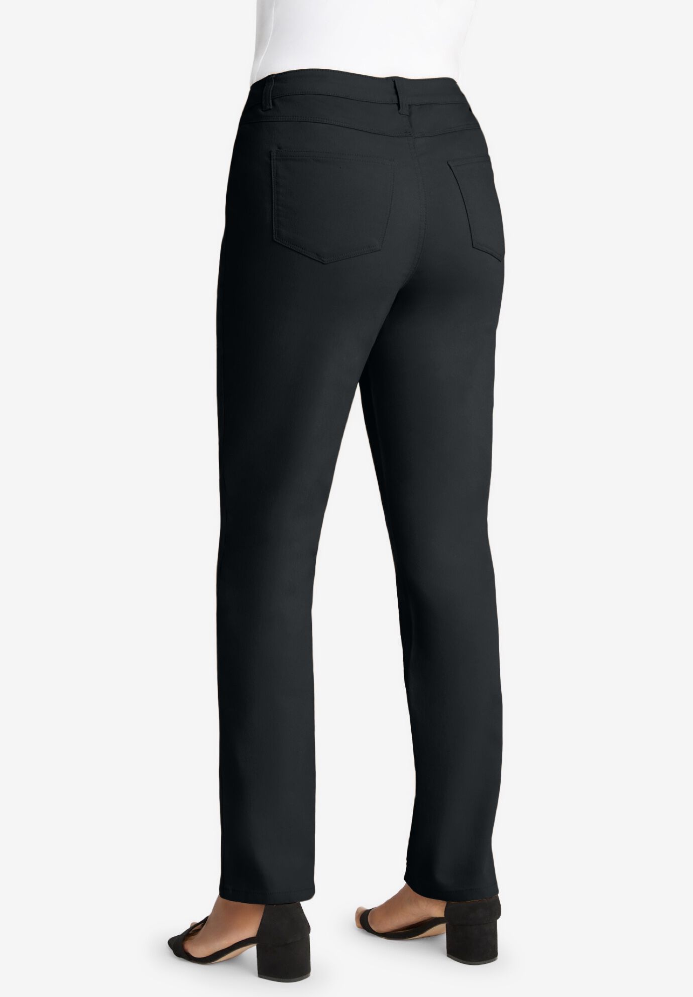 True Fit Stretch Denim Straight Leg Jean, BLACK, on-hover image number 1