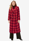 Long Shawl Collar Coat, RICH BURGUNDY SHADOW PLAID, hi-res image number null