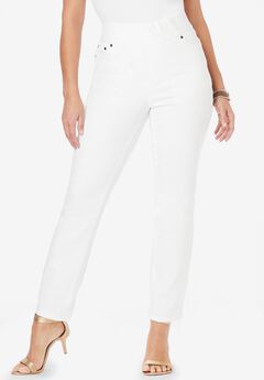 Plus Size White Pull On Pants