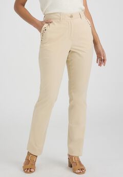 Stretch Cotton Chino Straight Leg Pant