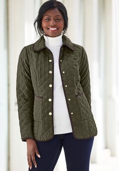 Snap-Front Quilted Coat