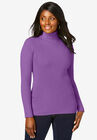 Ribbed Cotton Turtleneck, BRIGHT VIOLET, hi-res image number null