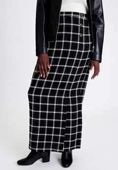 Side-Button Wool Skirt
