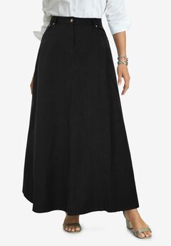 Denim Inset Maxi Skirt