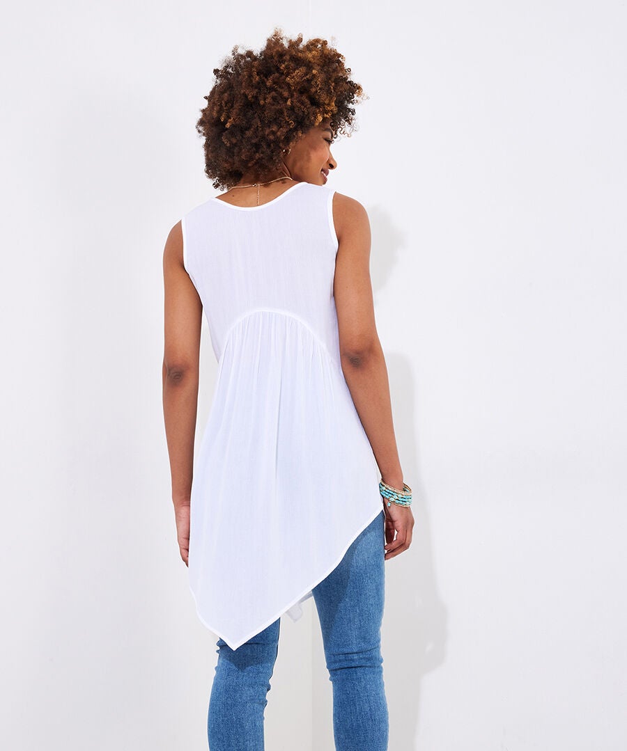 Textured Tank, WHITE, alternate image number 2