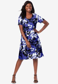 Plus Size Elbow Sleeve Dresses
