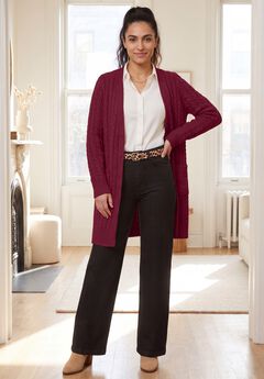 Cable Button-Front Cardigan
