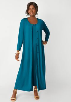 2-Piece Stretch Knit Duster Set