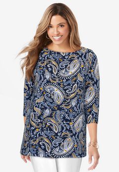 Plus Size Navy Shirts
