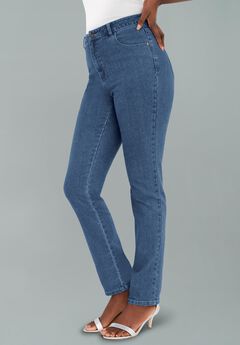 True Fit Stretch Denim Straight Leg Jean