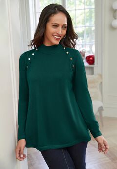 Gold Button Mockneck Sweater