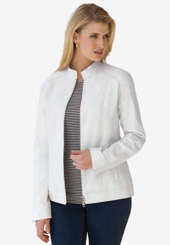 Zip Front Leather Jacket