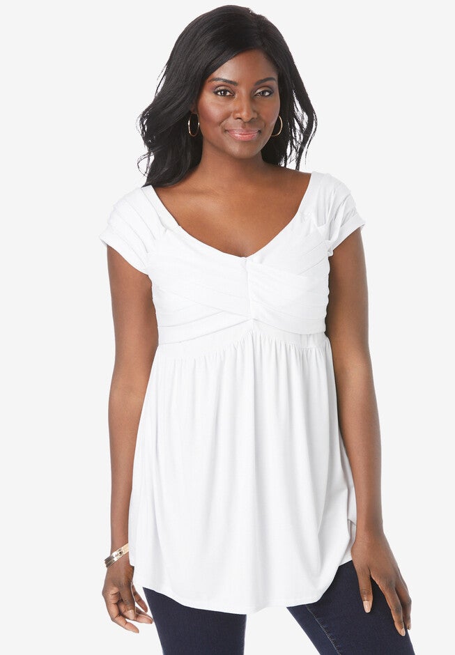 Cold Shoulder Pleat Tunic, , alternate image number 3