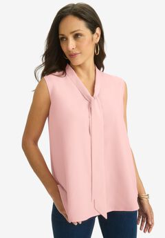 Uptown Sleeveless Tie-Neck Blouse