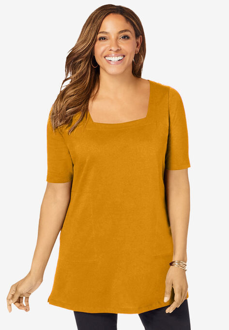 Square-Neck Tunic, RICH GOLD, hi-res image number null