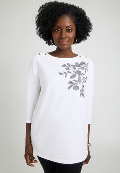 Stretch Cotton Boatneck Tunic