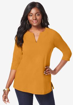 Plus Size 3/4 Sleeve Tunics