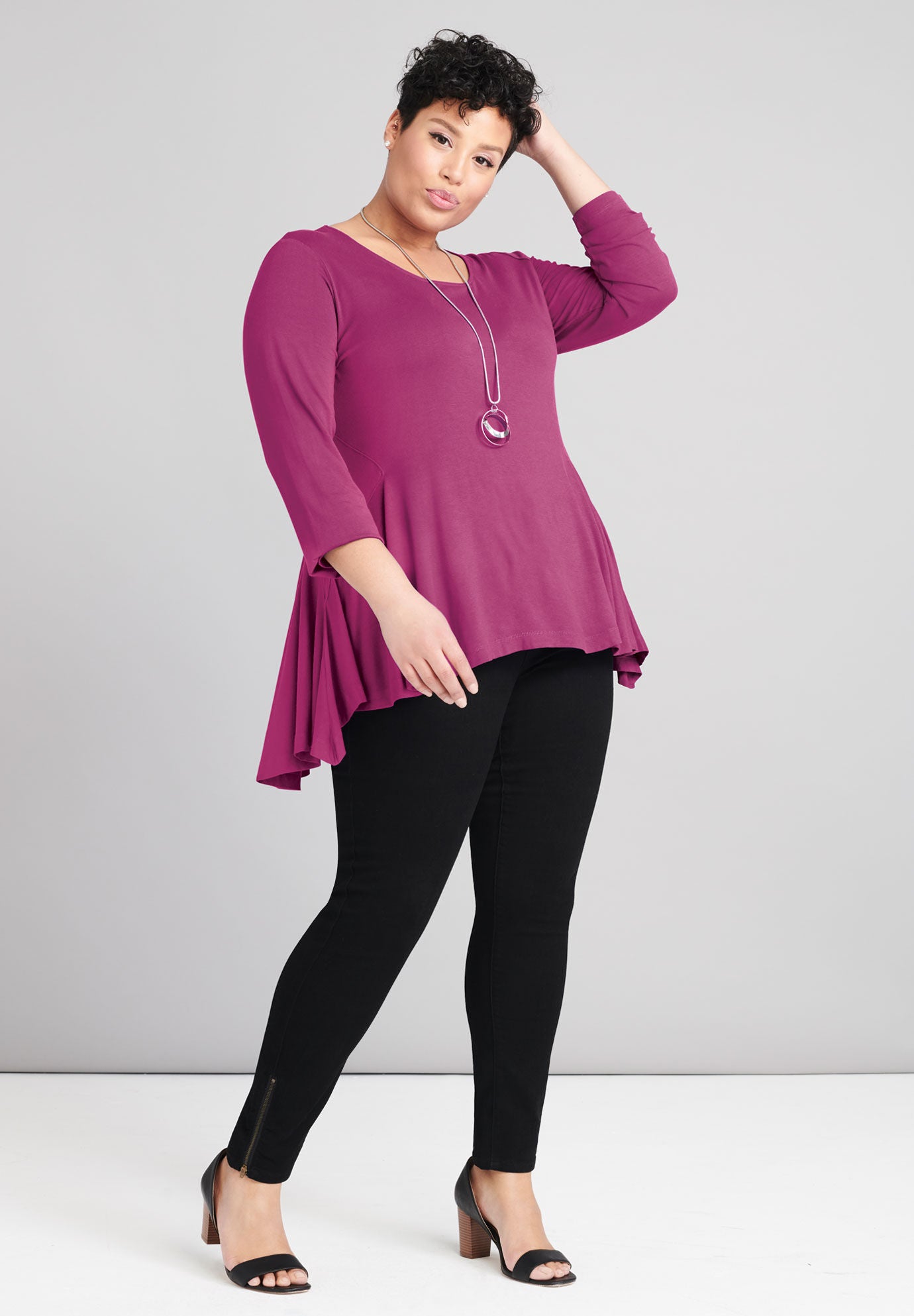 Flared Hi-Low Tunic, , alternate image number 3