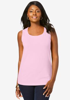 Stretch Cotton Horseshoe Neck Tank