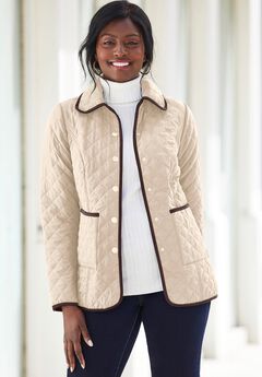 Snap-Front Quilted Coat