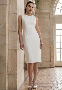 Stretch Crepe Single-Breasted Jacket Dress