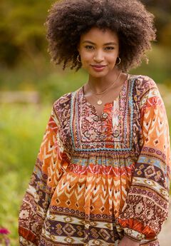 Blouson Sleeve Beaded Tunic