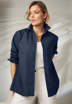 Stretch Cotton Oversized Poplin Shirt
