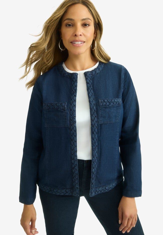 Braided Jacket Braided Denim Jacket | Roaman's