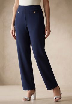 Stretch Knit Crepe Sailor Trouser