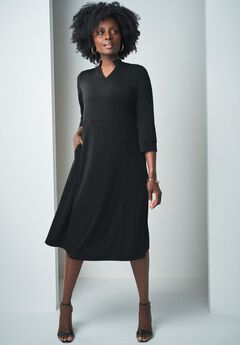 V-Neck Midi Dress