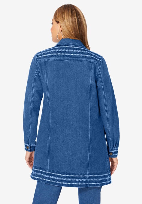 Long Denim Jacket, , on-hover image number null