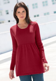 Ribbed Baby Doll Tunic Sweater