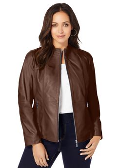 Zip Front Leather Jacket