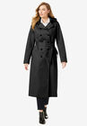 Double Breasted Long Trench Coat, BLACK, hi-res image number 0