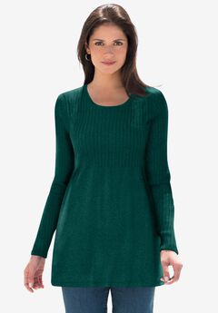 Ribbed Baby Doll Tunic Sweater