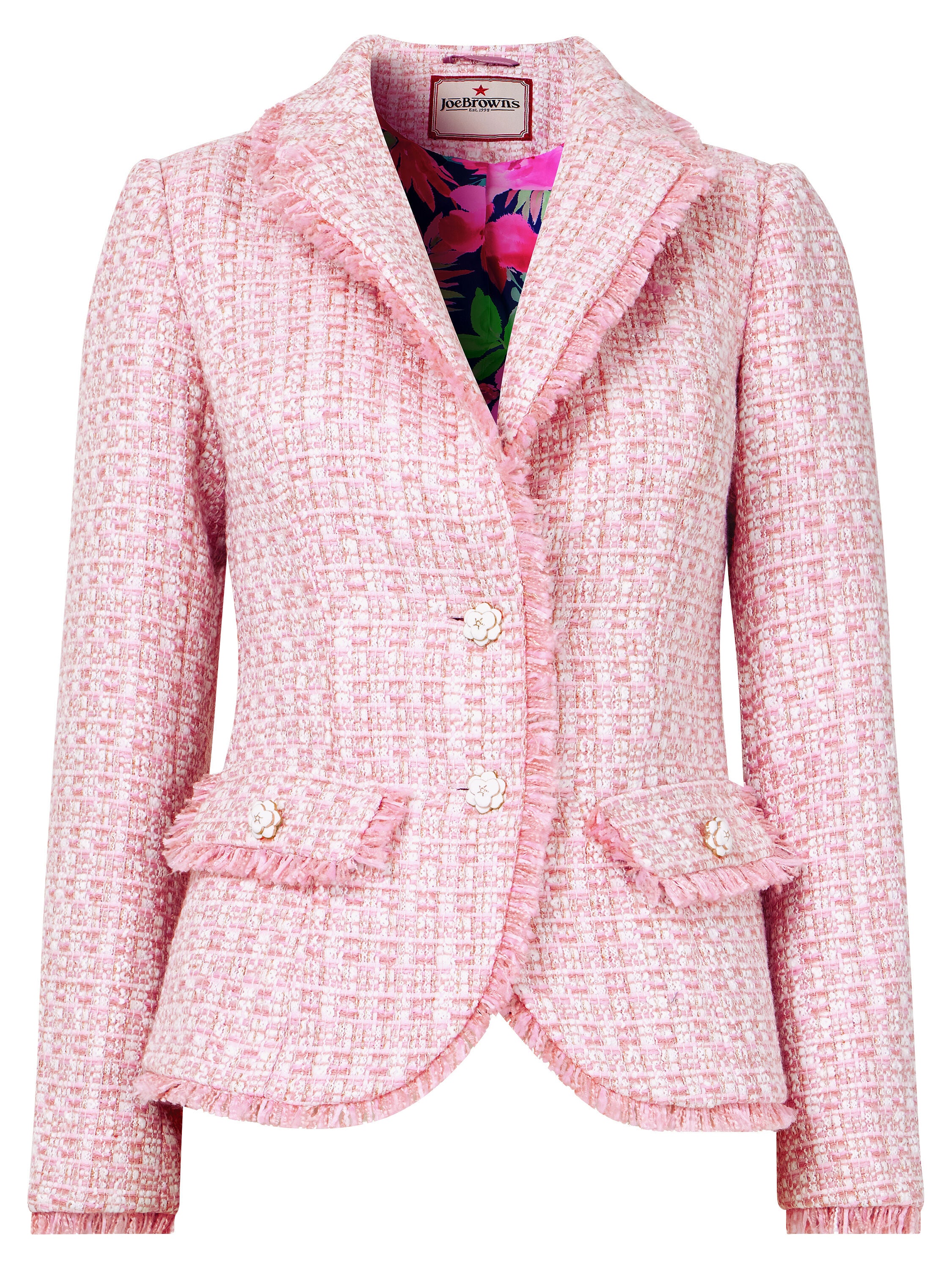 Classic Tweed Blazer, PASTEL PINK TWEED, on-hover image number 1