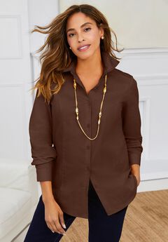 Stretch Poplin Button-Down Shirt