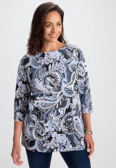 Stretch Cotton Boatneck Tunic