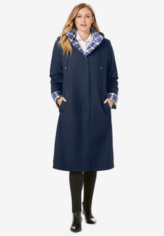 Contrast Hood Raincoat