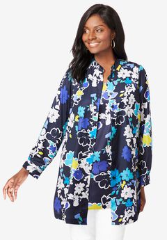 Georgette Button Front Tunic