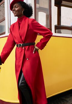 Long Shawl Collar Wool Coat