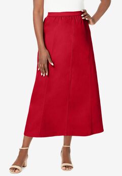 Plus Size Casual Red Skirts