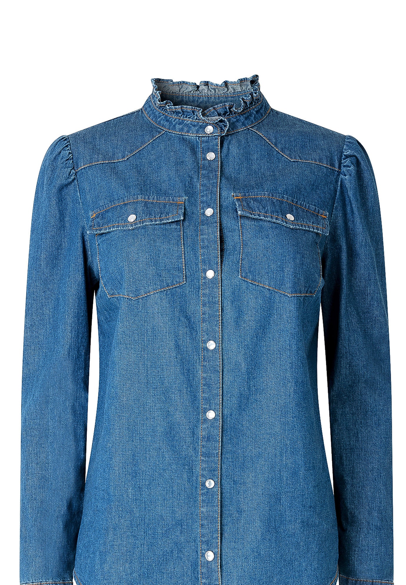 Denim Chambray Shirt, DARK CHAMBRAY, alternate image number 3