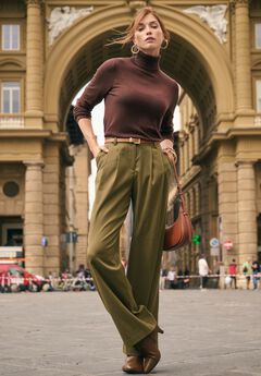 Wide Leg Pleated Trouser