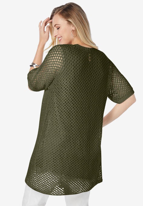 Crochet Long Cardigan, , on-hover image number null