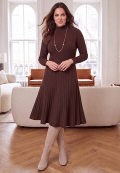 Mock Neck Midi Sweater Dress