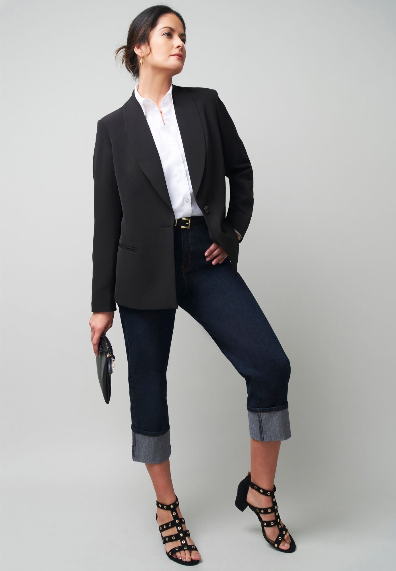 Cinch Back Bi-stretch Blazer, , alternate image number 4